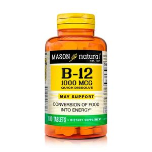 B-12 1000mcg (100 Tabletas Sublinguales) - Mason Natural