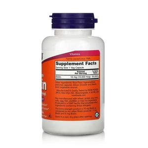 Biotina Extra Strength 10mg (120 Cápsulas Veganas) - Now Foods