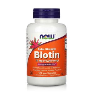 Biotina Extra Strength 10mg (120 Cápsulas Veganas) - Now Foods