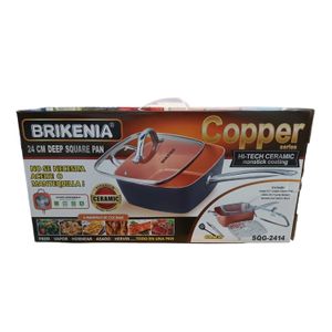 Sarten Copper Brikenia Cobre Titanio Antiadherente 24 cm Dorado Original