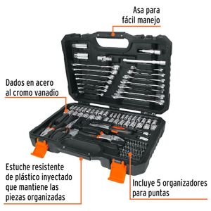 Herramientas para mecánico Juego de119 Piezas con maleta Truper