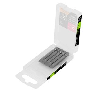 Juego 5 puntas planas de 1/4" largo 2" para taladro, desarmador Truper