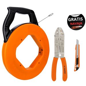 COMBO Wincha Pasacables 15m USO RUDOalicate pelacable 9 Truper