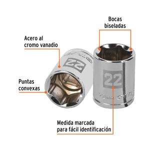 Dado ½” x 22mm Truper