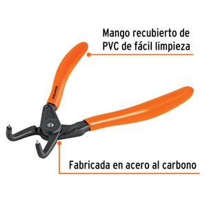 Pinza punta a 90°  para cerrar anillos, mango de PVC