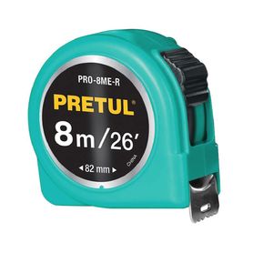 Wincha cinta métrica flexómetro verde 8 m cinta 25 mm, Pretul