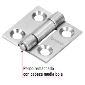 Bisagra rectangular 1 pulgada acero inoxidable, Pack 10 piezas