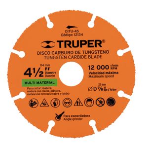 Disco de corte 4-12 multimaterial de carburo de tungsteno Truper