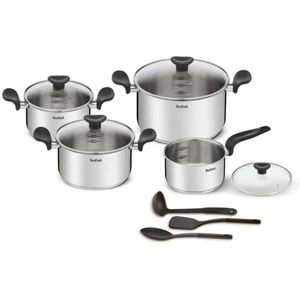 Juego de Ollas Acero Inoxidable T-Fal Primary 11 Piezas