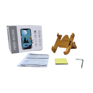 Soporte Celular Para Moto o bicicleta timon o Aluminio- Dorado