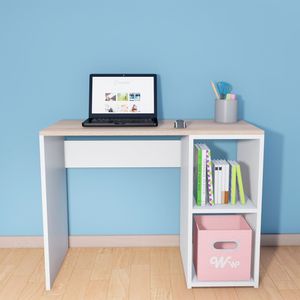 Escritorio Harvey Wonder Wood Muebleria con 2 compartimientos blanco/damasco