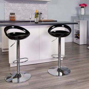 Silla Para Bar Regulable En Altura Aster De Fibra Negro Ofideas