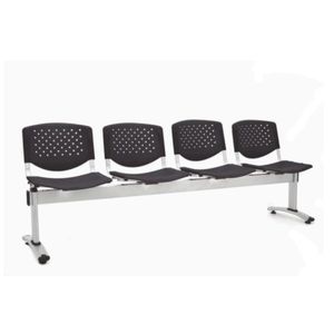 Butaca de Espera - Tandem Prisma 4 Asientos Color Negro Ofideas