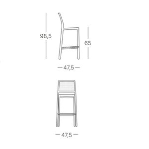 Silla Para Bar Fija Emi 65 cm Verde Oliva Ofideas
