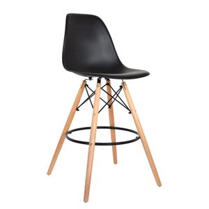 Silla Para Bar Fija Eames Con Espaldar Color Negro Ofideas