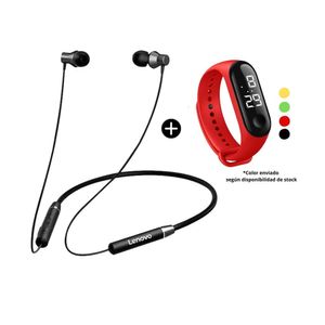 Audífonos Bluetooth Lenovo He05 + Reloj Digital