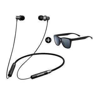 AUDIFONOS BLUETOOTH LENOVO HE05 Negro  Lentes de sol