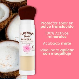 Protector Solar HAWAIIAN TROPIC Mineral Polvo Traslúcido FPS30 Frasco 4.25g