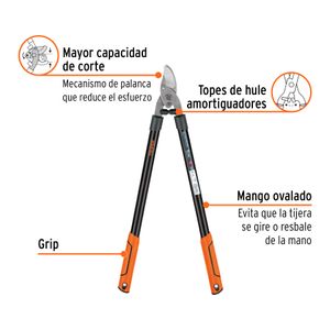 Tijera para Ramas 70cm Mango de Madera con grip Truper 18381