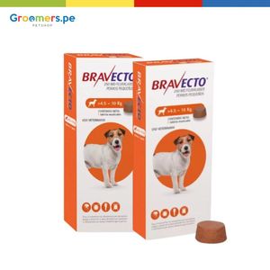 Antipulgas Para Perro Bravecto 500 Mg 4.5-10 Kg Pack X2