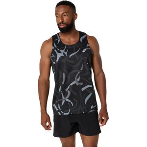 Bividi ASICS Road All Over Print Singlet Performance Black Hombre