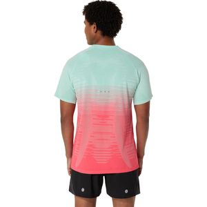 Polo ASICS Seamless Ss Top Coral Reef/Oasis Green Hombre