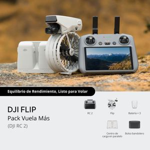 Drone DJI Flip Fly More Combo (GL) (DJI RC 2) con control remoto de pantalla, grabación en 4K UHD, fotos de 48MP, 3 baterías tiempo de vuelo 93 min
