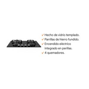 COMBO Mabe: Cocina Empotrable Negra 60 PM6045GV0 + Horno Empotrable HM6028EYAI0 Acero Plata + Campana extractora Cmu6020Pi0 60cm