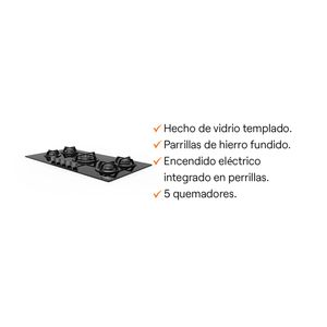 COMBO Mabe: Cocina Empotrable Negra 90 PM8655GV0 + Campana Decorativa CM9018PIY0 Inoxidable Plata 90cm