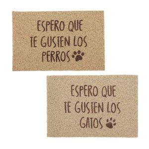 Felpudo de PVC Atrapa Mugre Frases Mascotas 40x60cm Orange - Frase Aleatoria