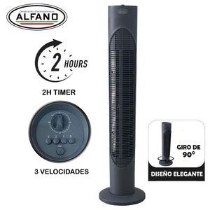 Ventilador de Torre ALFANO 3 Velocidades silencioso Gris