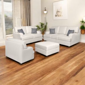 Juego de Sala Athina 3-2-1 + Banqueta Ivory