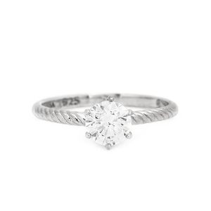 Anillo de Compromiso de Plata 925 Talla 8