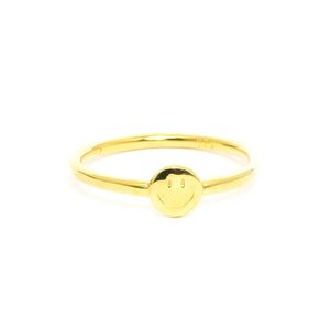 Anillo Happy Face Bañado en Oro 24K Talla 7