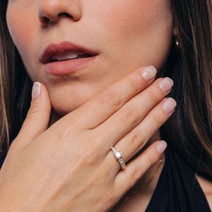Anillo de Compromiso Bañado en Oro 24K Talla 6