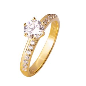 Anillo de Compromiso Bañado en Oro 24K Talla 7