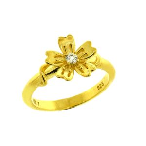 Anillo Gardenia Bañado en Oro 24K Talla 6