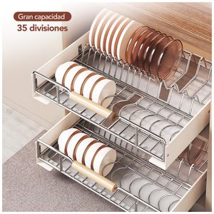 Escurridor de Platos Extraíble de Acero L70 Y Desatorador J31 de Regalo