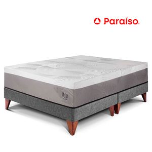 Cama Europea Balanzze King Gris Bipanel