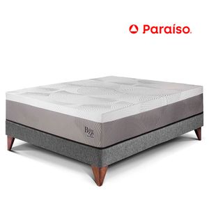 Cama Europea Balanzze 1.5 Plazas Gris Bipanel
