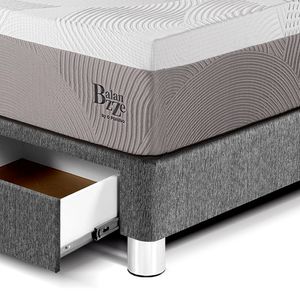 Cama con Cajones Balanzze 2 Plazas Gris Bipanel