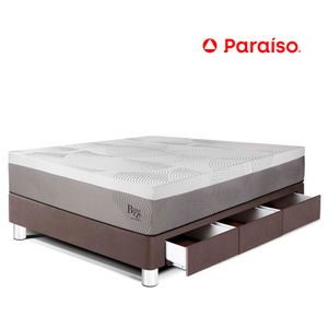 Cama con Cajones Balanzze 1.5 Plazas Choco Bipanel