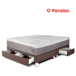Cama con Cajones Balanzze Queen Choco Bipanel