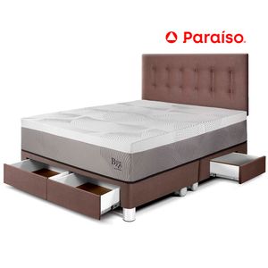 Dormitorio con Cajones Balanzze Queen Choco Bipanel