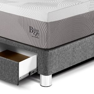 Dormitorio con Cajones Balanzze Queen Gris Bipanel