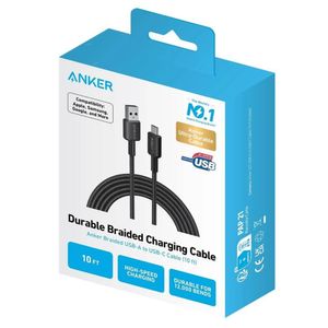 Cable Anker 322 Braided USB-A a USB-C Máxima Durabilidad 3 Metros