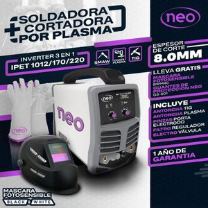 Soldadora Inverter 3 en 1 Tigelectrodo y Corte por Plasma Neo