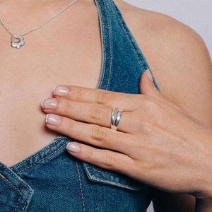 Anillo Double de Plata 925 Talla 7