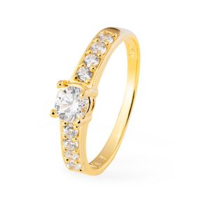 Anillo de Compromiso Bañado en Oro 24K Talla 8