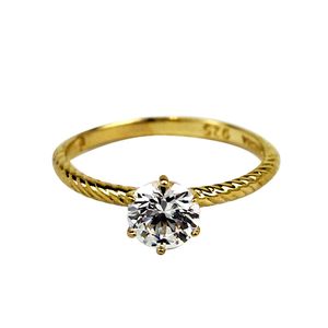 Anillo de Compromiso Bañado en Oro 24K Talla 7
